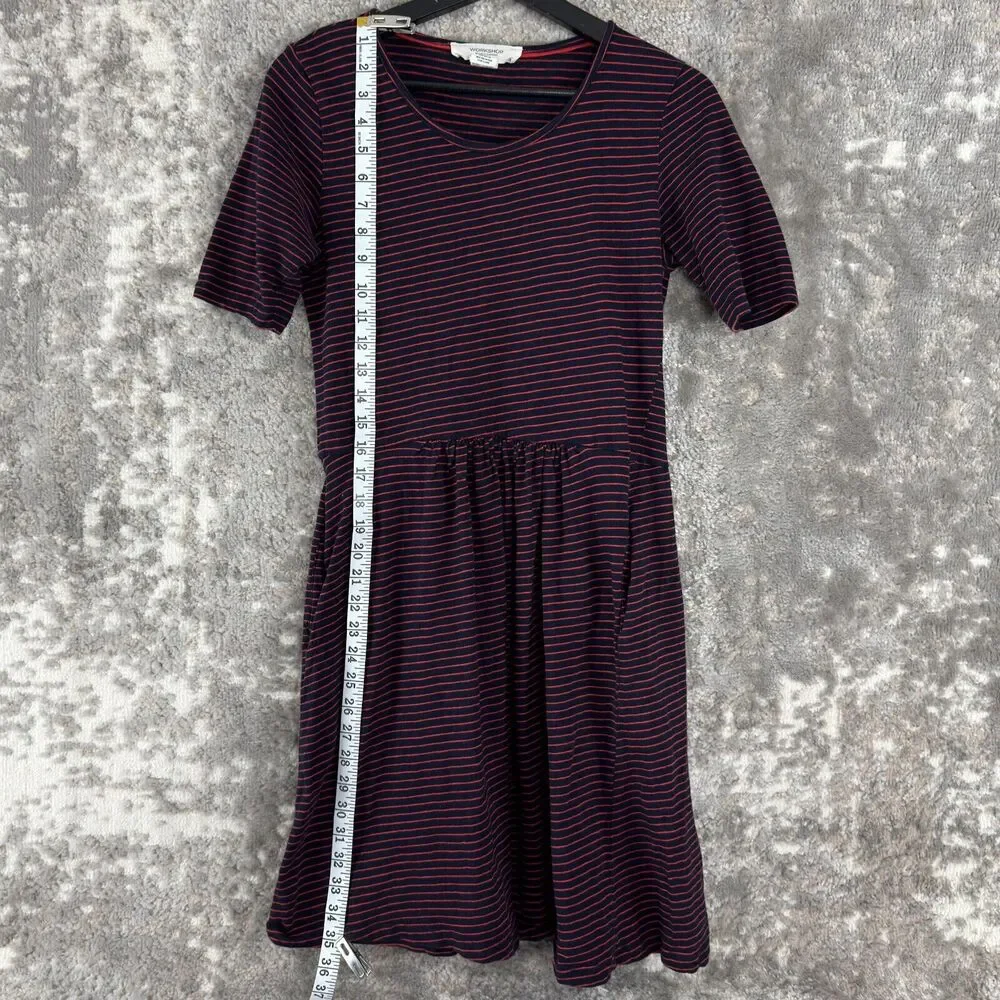 Workshop Republic Clothing Size S Striped Mini Dress Red Navy‎ Short Sleeve